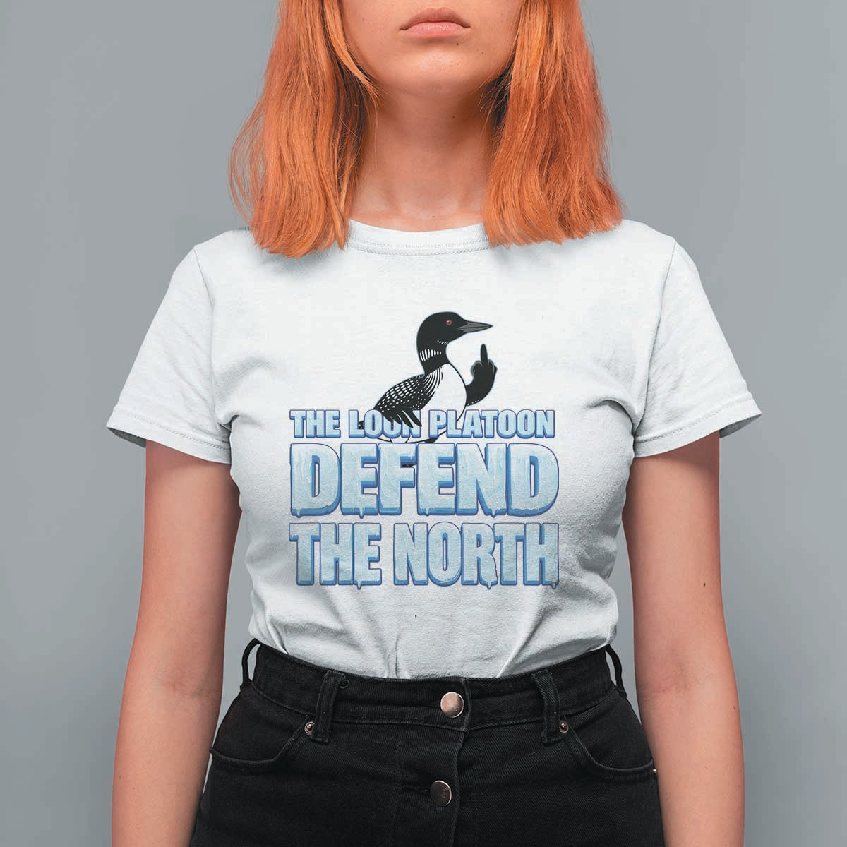 The Loon Platoon Defend The North T Shirt For Women MN State Bird Loon Resistance