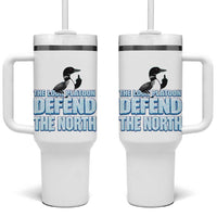 The Loon Platoon Defend The North Tumbler With Handle MN State Bird Loon Resistance