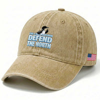The Loon Platoon Defend The North Washed Cotton Baseball Cap MN State Bird Loon Resistance