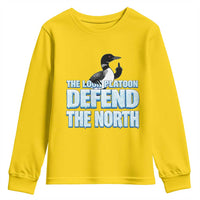The Loon Platoon Defend The North Youth Sweatshirt MN State Bird Loon Resistance