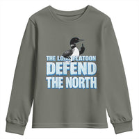 The Loon Platoon Defend The North Youth Sweatshirt MN State Bird Loon Resistance
