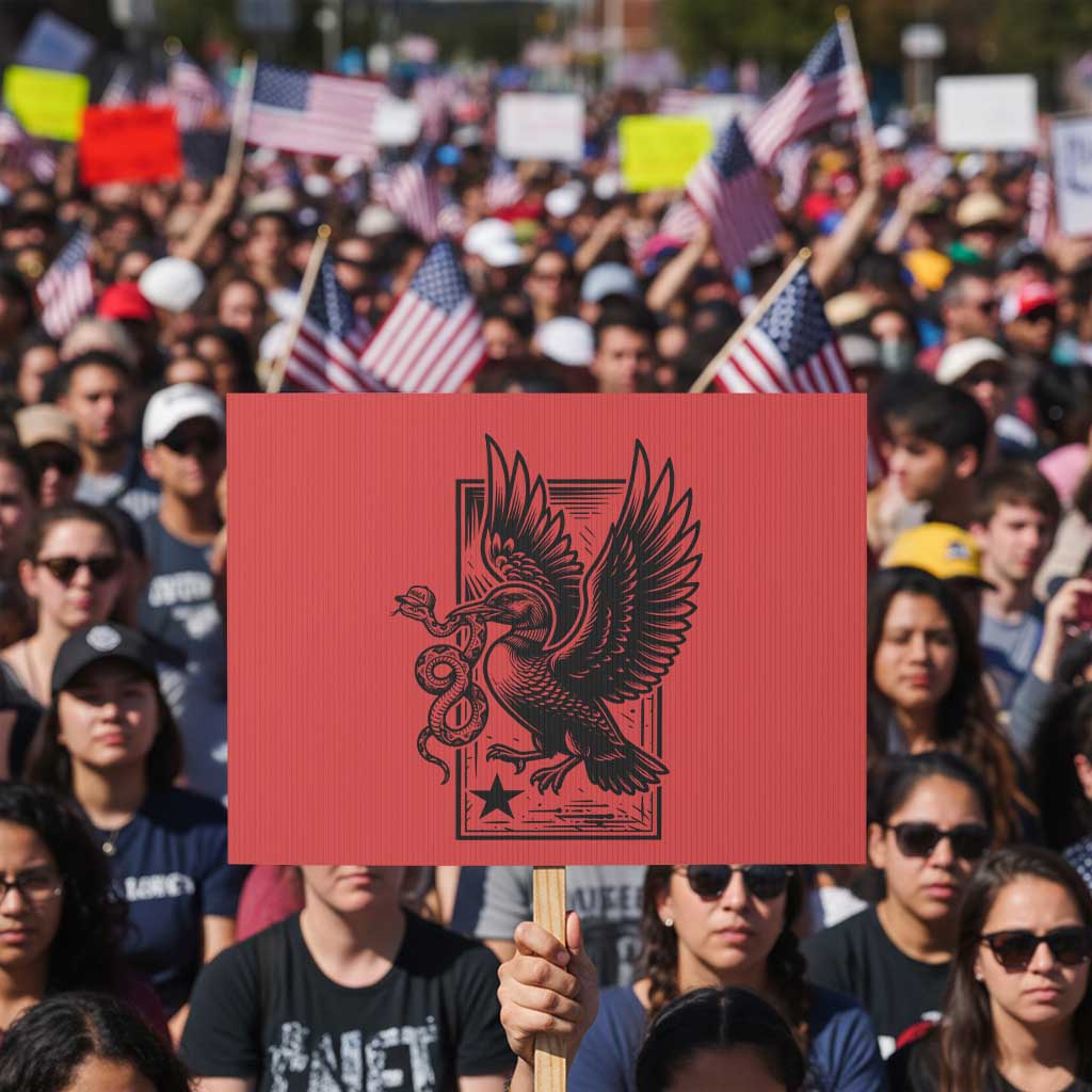 Rebel Loon Takes Down The Snake Protest Sign Support MN Anti Ice Movement