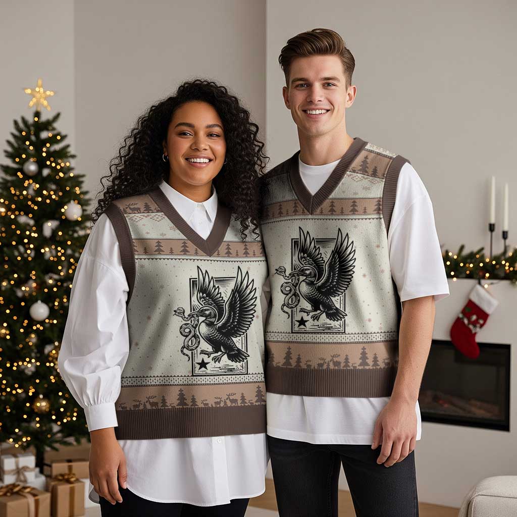 Rebel Loon Takes Down The Snake V-Neck Knit Sweater Vest Support MN Anti Ice Movement