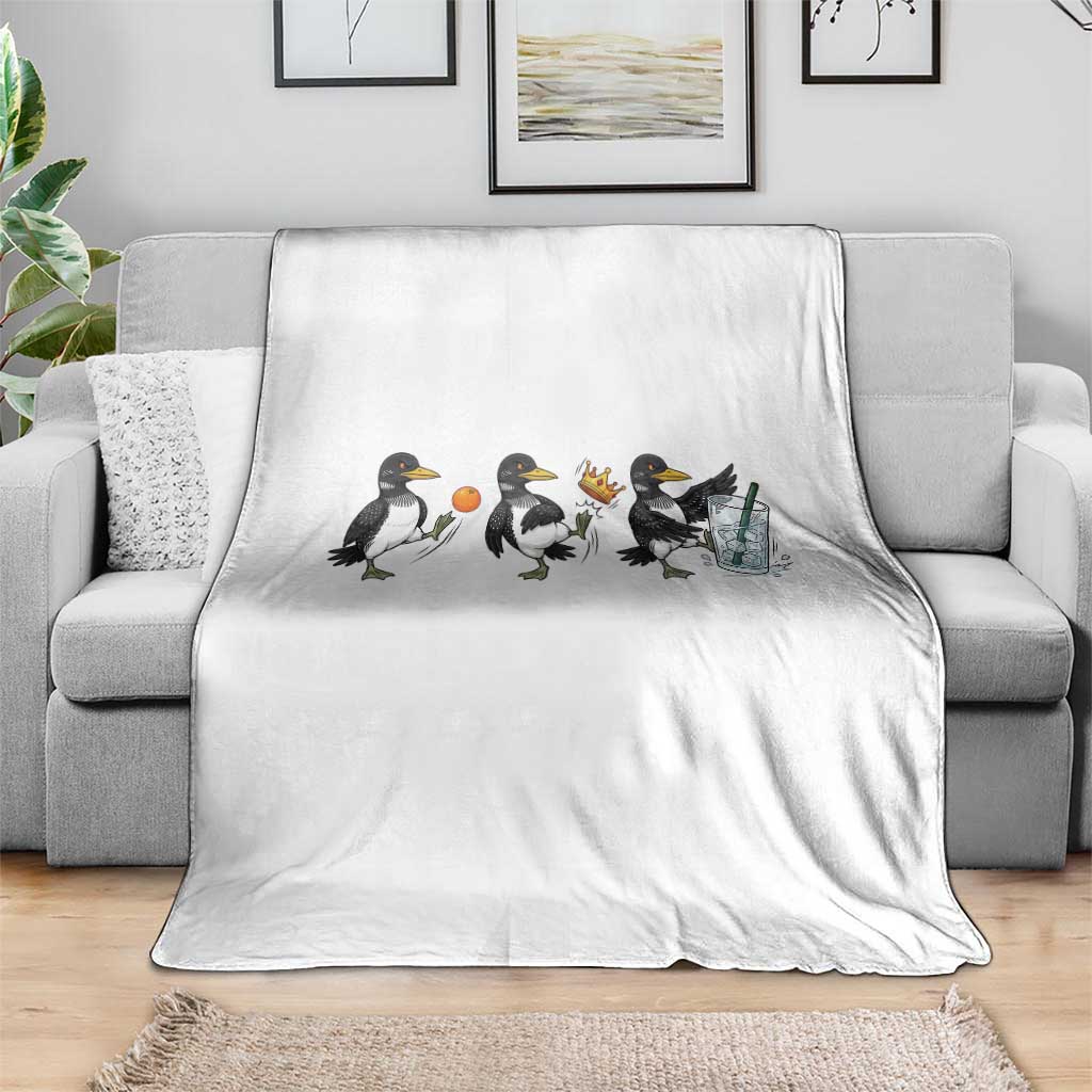 Funny No Kings MN Rebel Loon Throw Blanket Minnesota State Pride