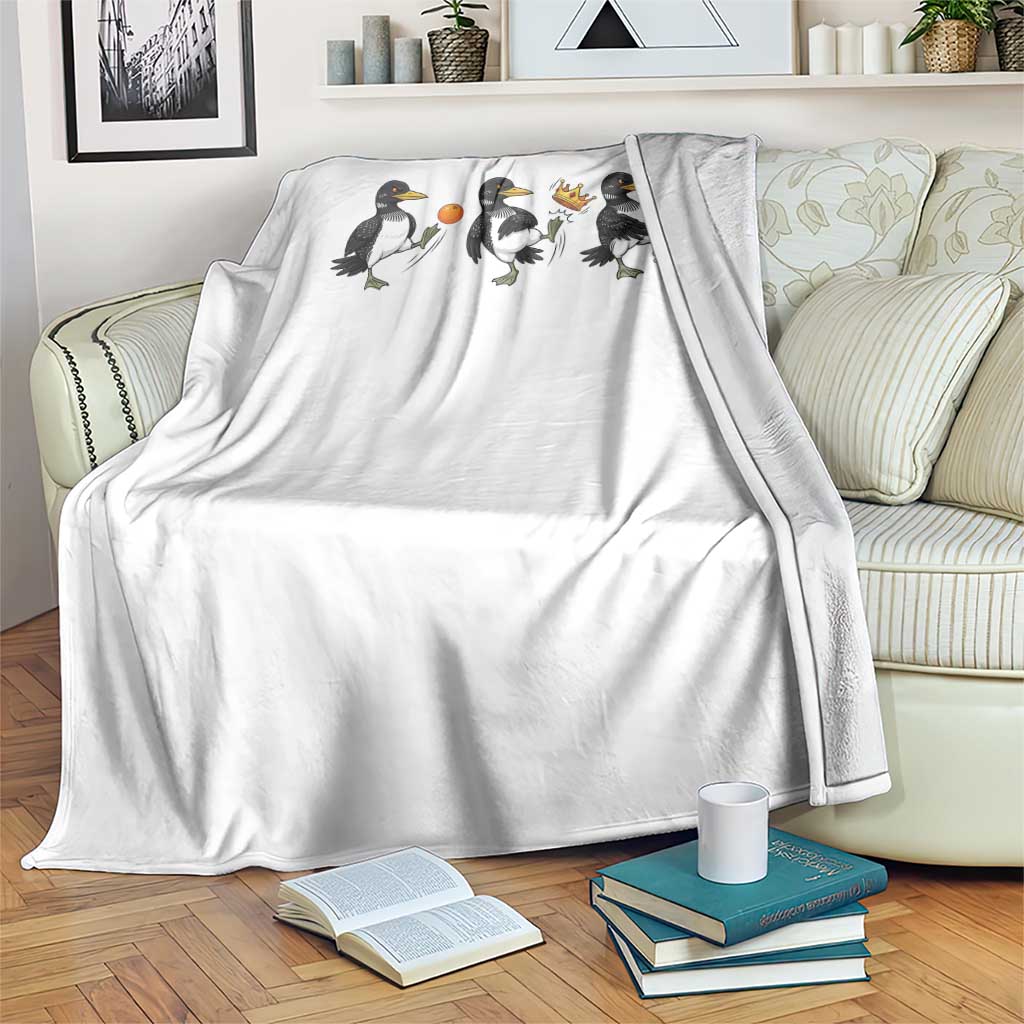 Funny No Kings MN Rebel Loon Throw Blanket Minnesota State Pride