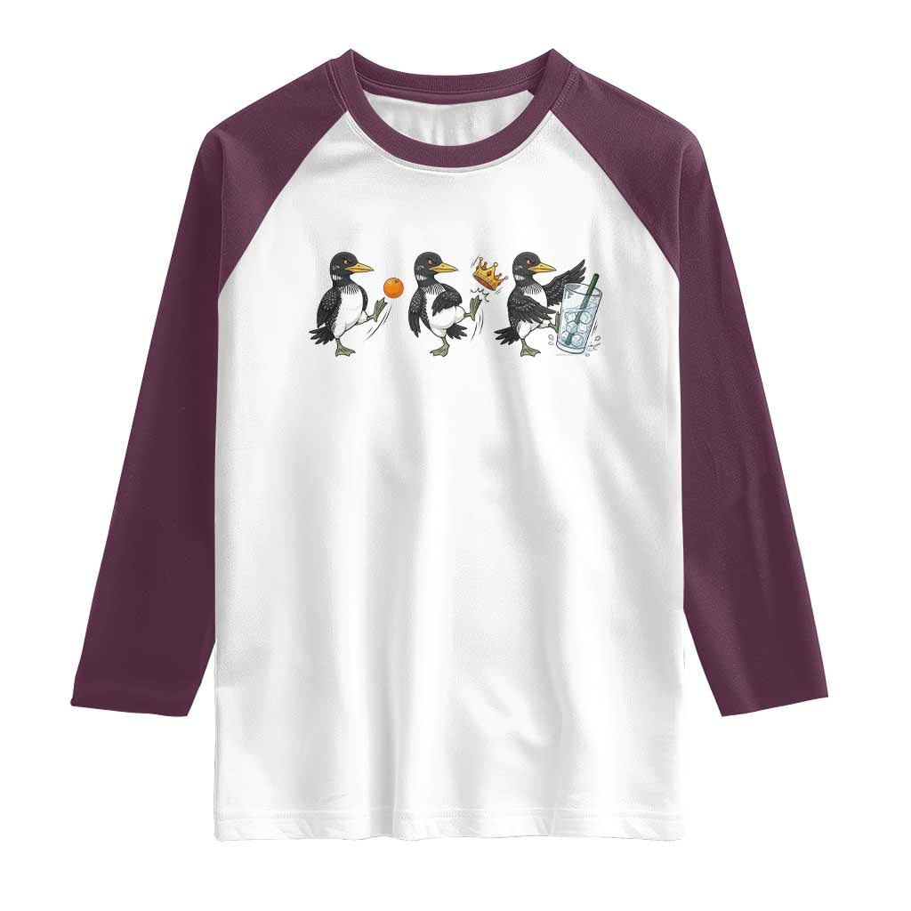 Funny No Kings MN Rebel Loon Raglan Shirt Minnesota State Pride