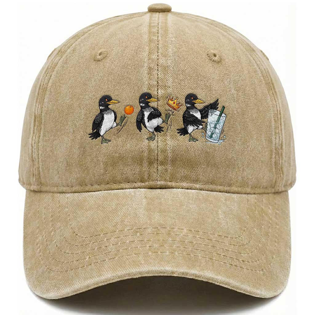 Funny No Kings MN Rebel Loon Washed Cotton Baseball Cap Minnesota State Pride