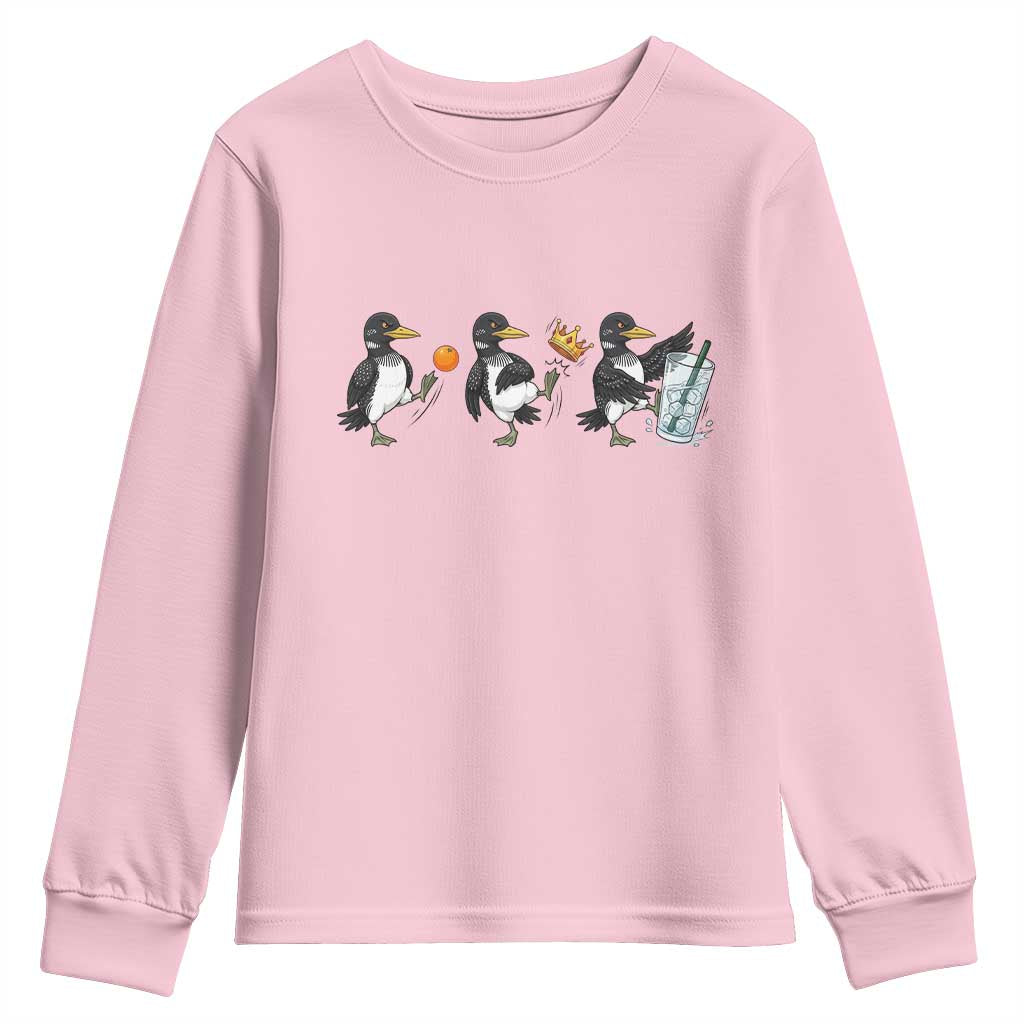 Funny No Kings MN Rebel Loon Youth Sweatshirt Minnesota State Pride