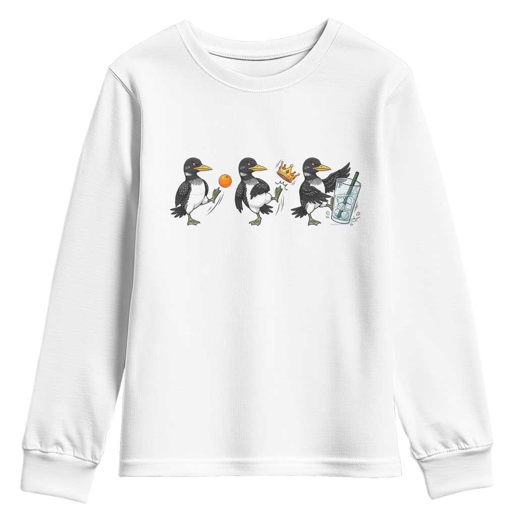 Funny No Kings MN Rebel Loon Youth Sweatshirt Minnesota State Pride