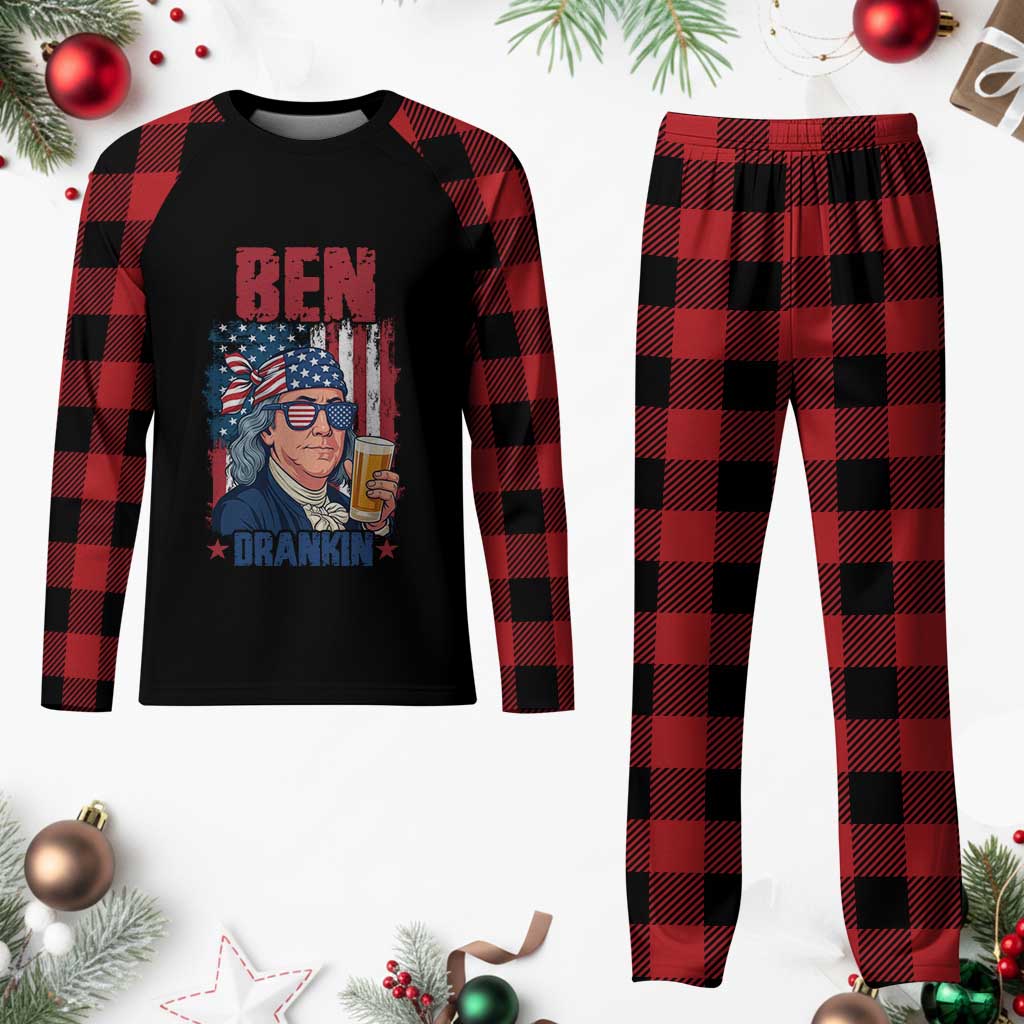 Benjamin Franklin Plaid Pajama Set Funny Ben Drankin American History