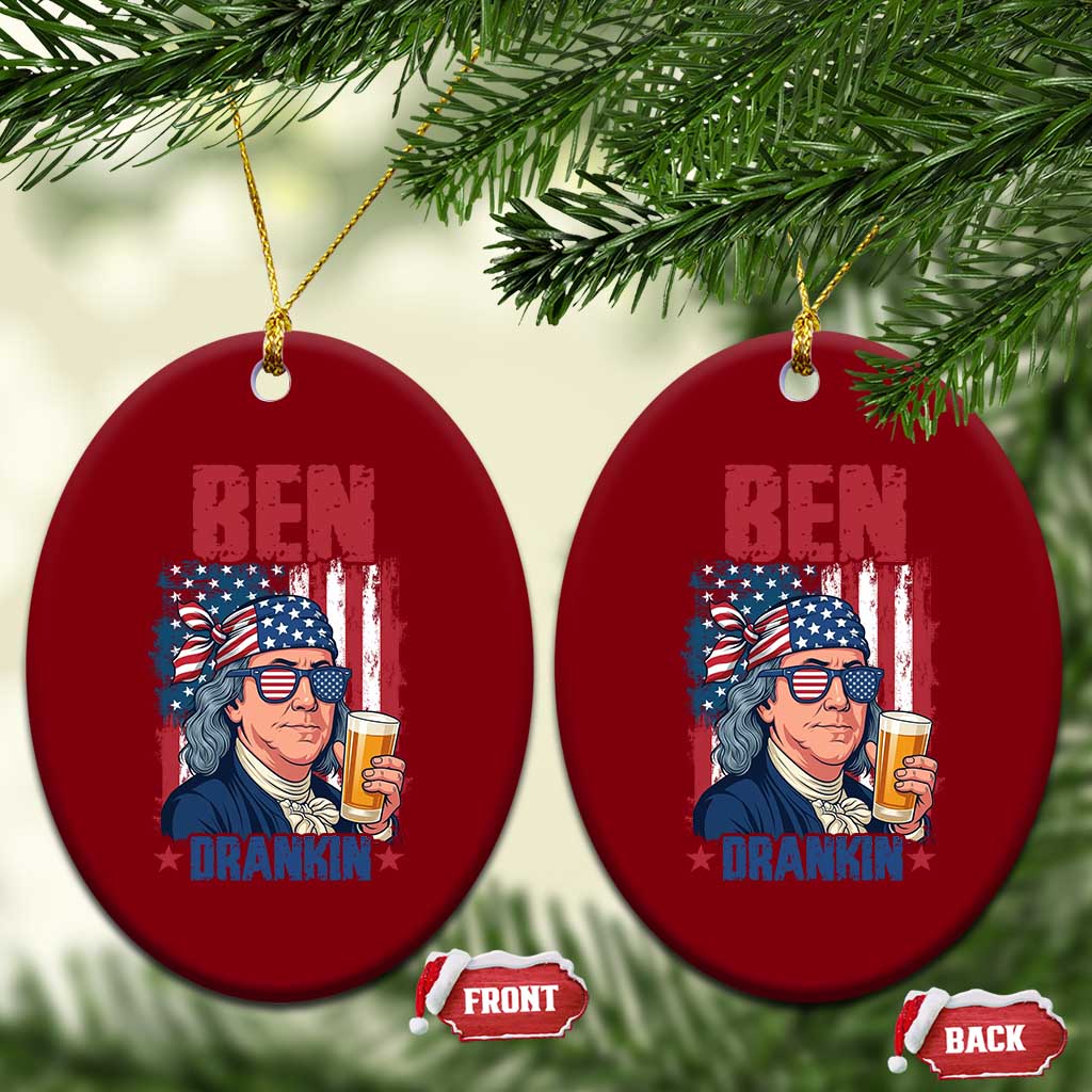Benjamin Franklin Ceramic Ornament Funny Ben Drankin American History