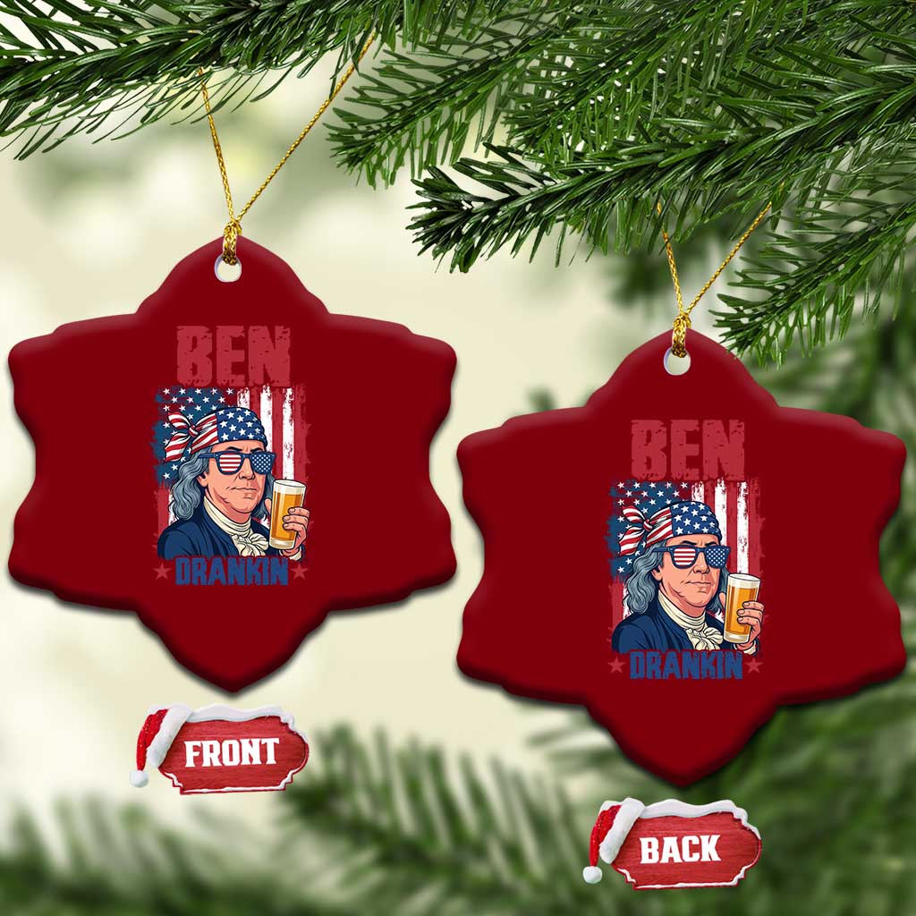 Benjamin Franklin Ceramic Ornament Funny Ben Drankin American History