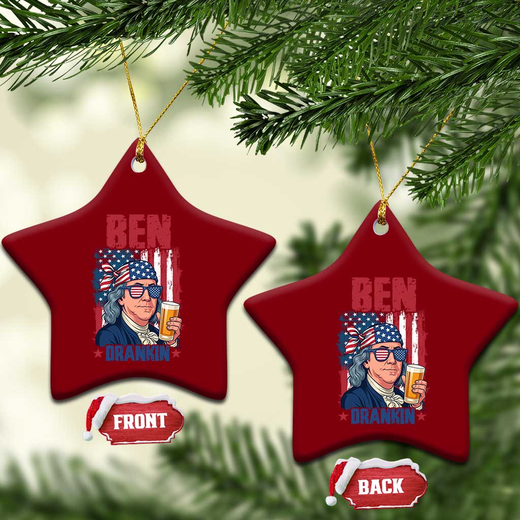 Benjamin Franklin Ceramic Ornament Funny Ben Drankin American History