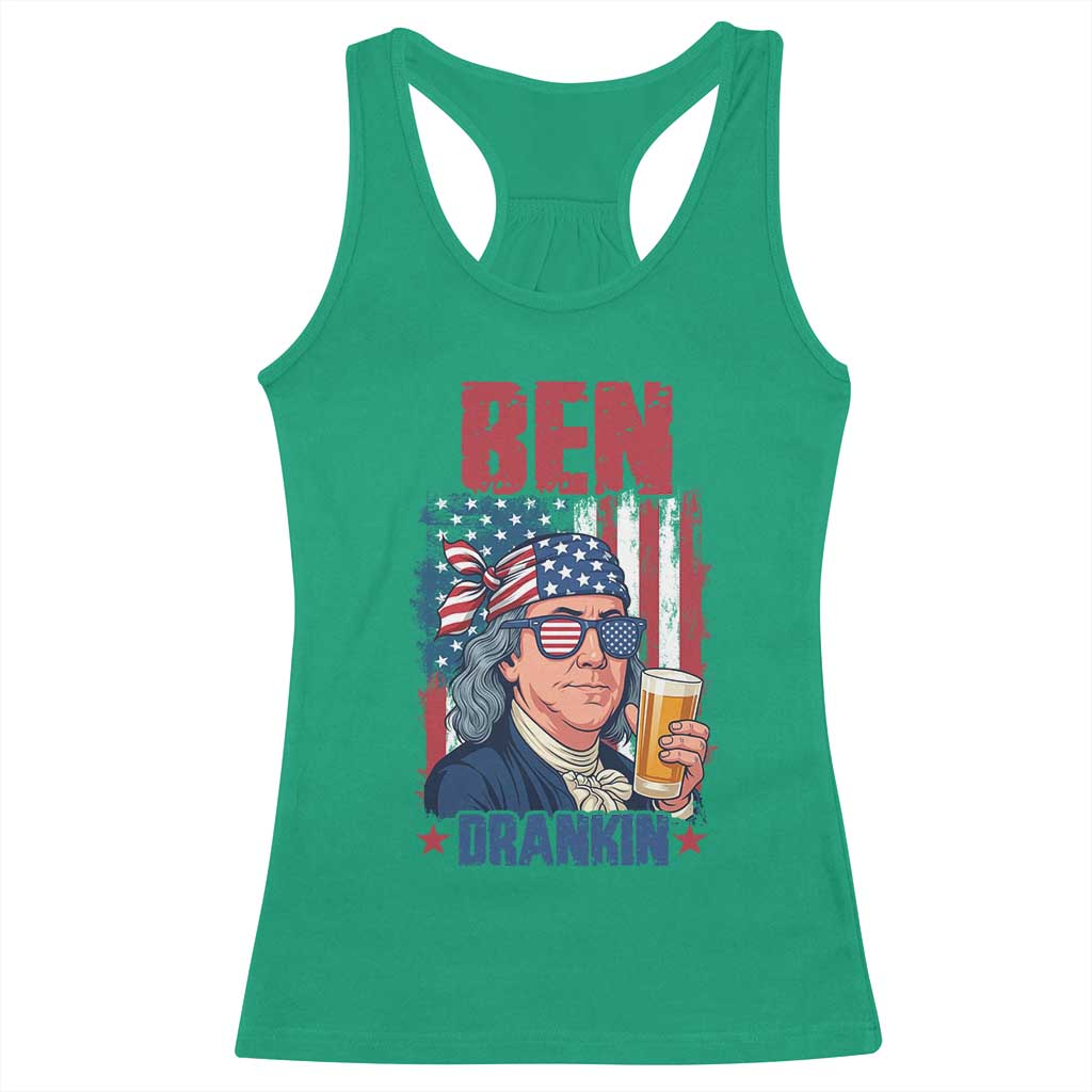 Benjamin Franklin Racerback Tank Top Funny Ben Drankin American History