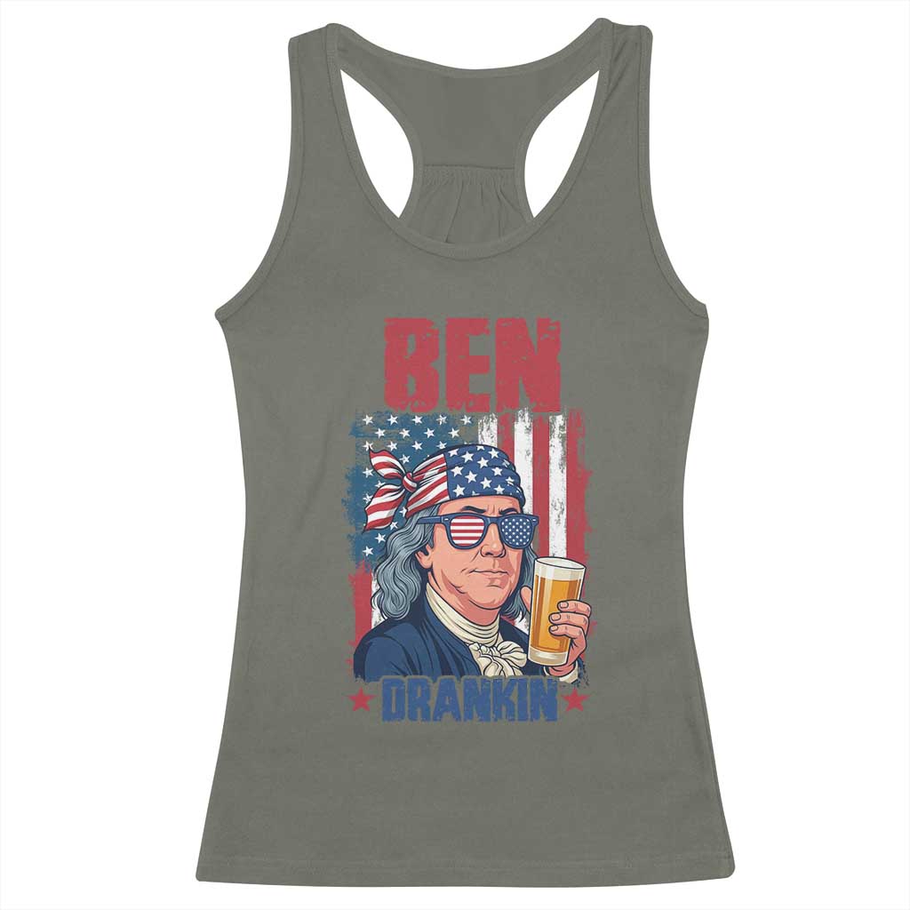 Benjamin Franklin Racerback Tank Top Funny Ben Drankin American History
