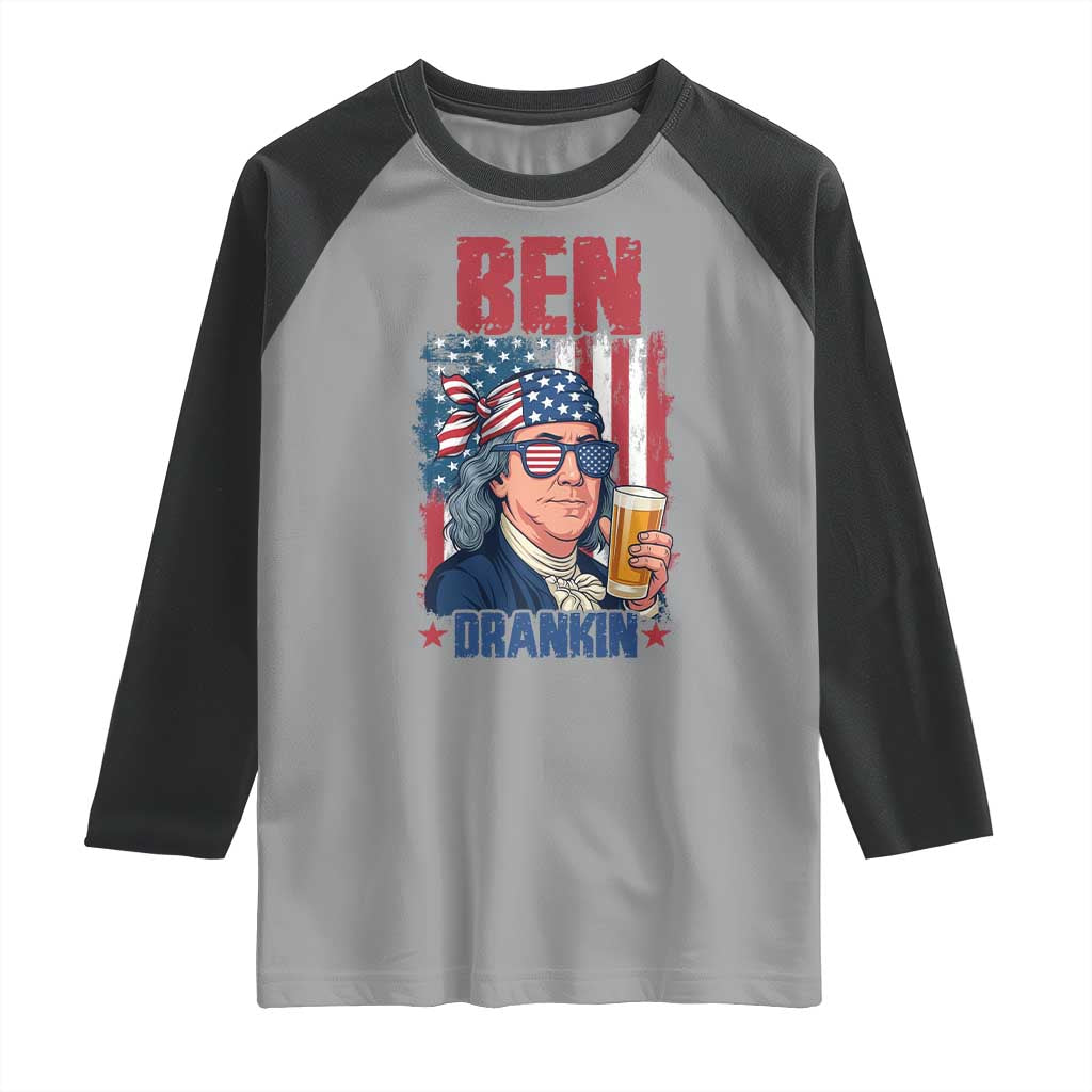 Benjamin Franklin Raglan Shirt Funny Ben Drankin American History