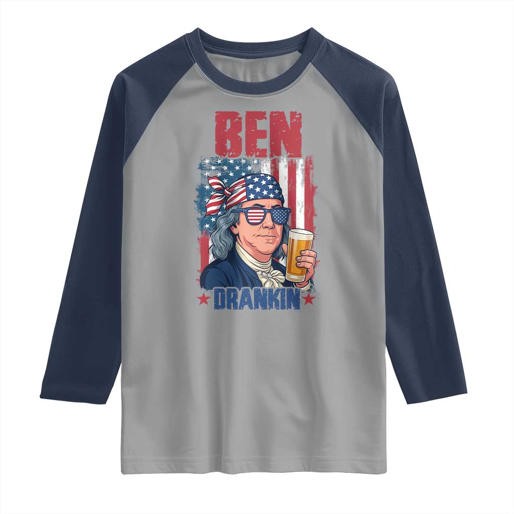 Benjamin Franklin Raglan Shirt Funny Ben Drankin American History