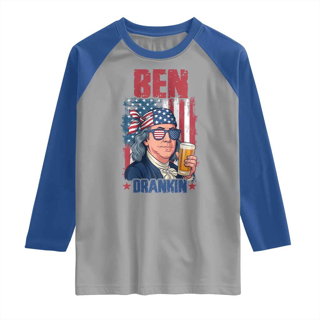 Benjamin Franklin Raglan Shirt Funny Ben Drankin American History