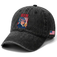 Benjamin Franklin Washed Cotton Baseball Cap Funny Ben Drankin American History