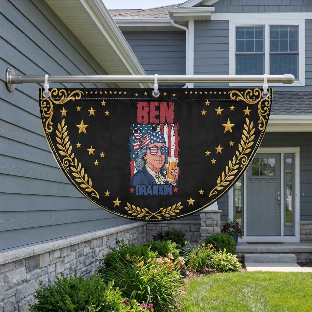 Benjamin Franklin Patriotic Fan Flag Funny Ben Drankin American History