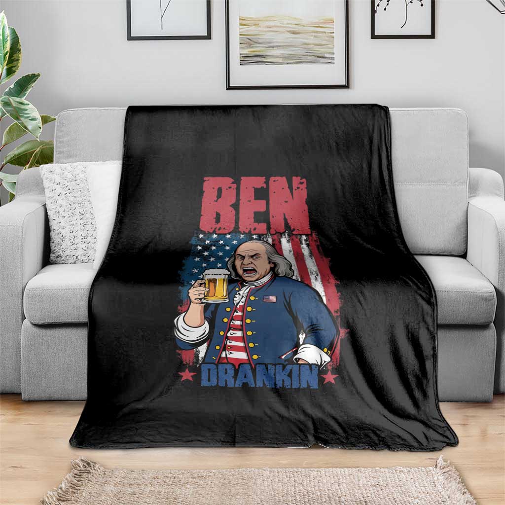 Benjamin Franklin Throw Blanket Funny Patriotic Founding Father