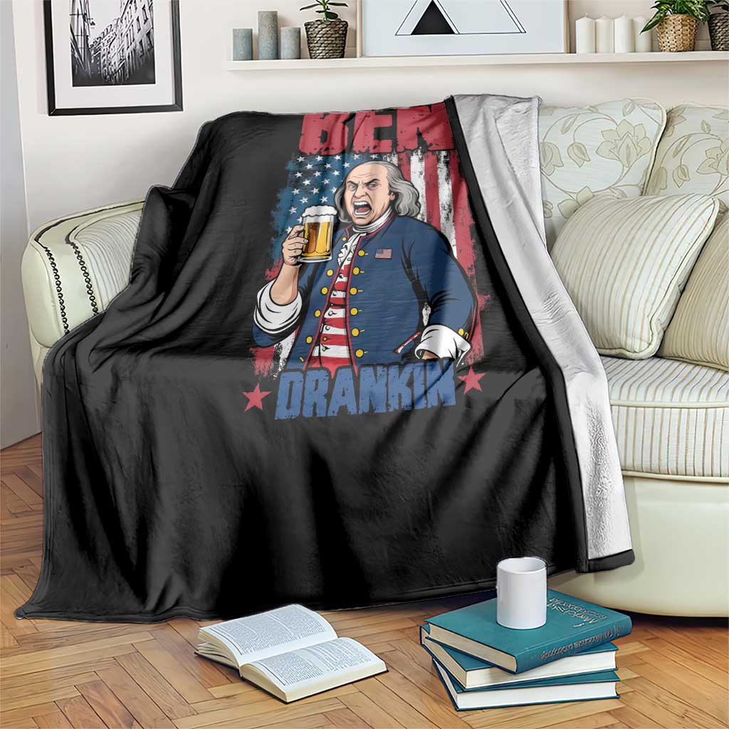 Benjamin Franklin Throw Blanket Funny Patriotic Founding Father