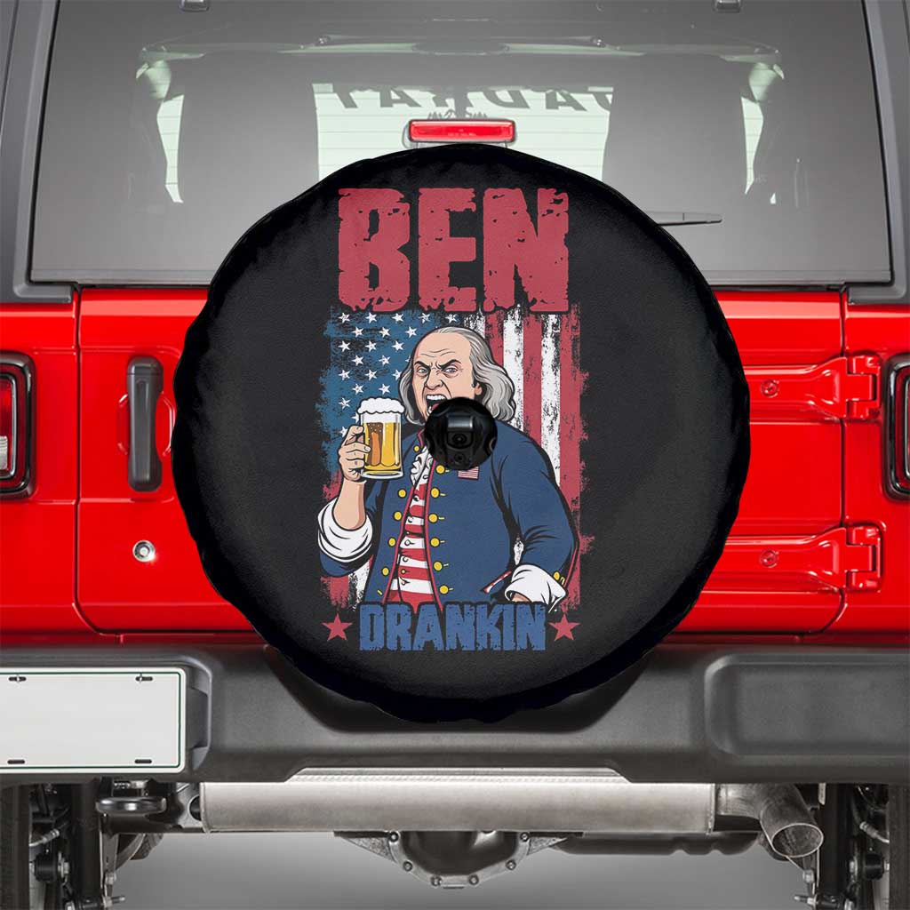 Benjamin Franklin Spare Tire Cover Funny Patriotic Founding Father