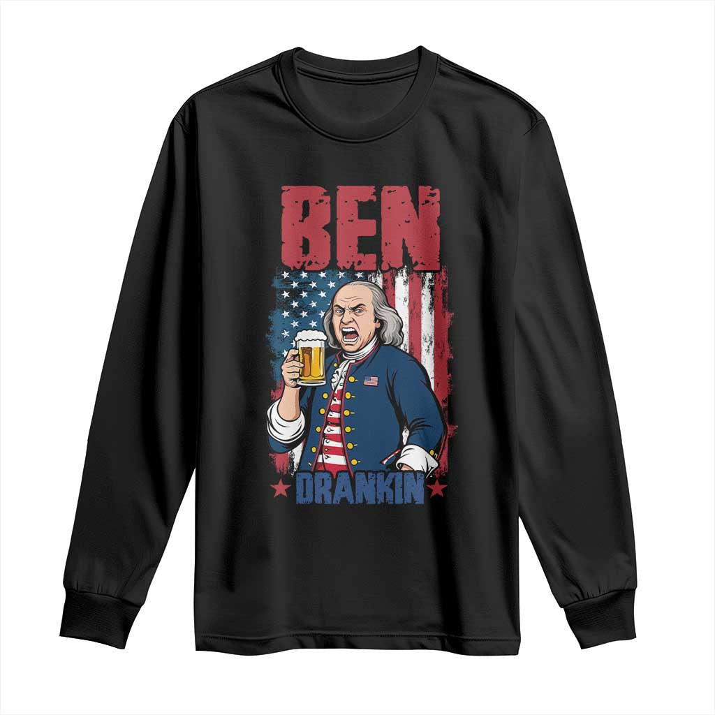 Benjamin Franklin Long Sleeve Shirt Funny Patriotic Founding Father