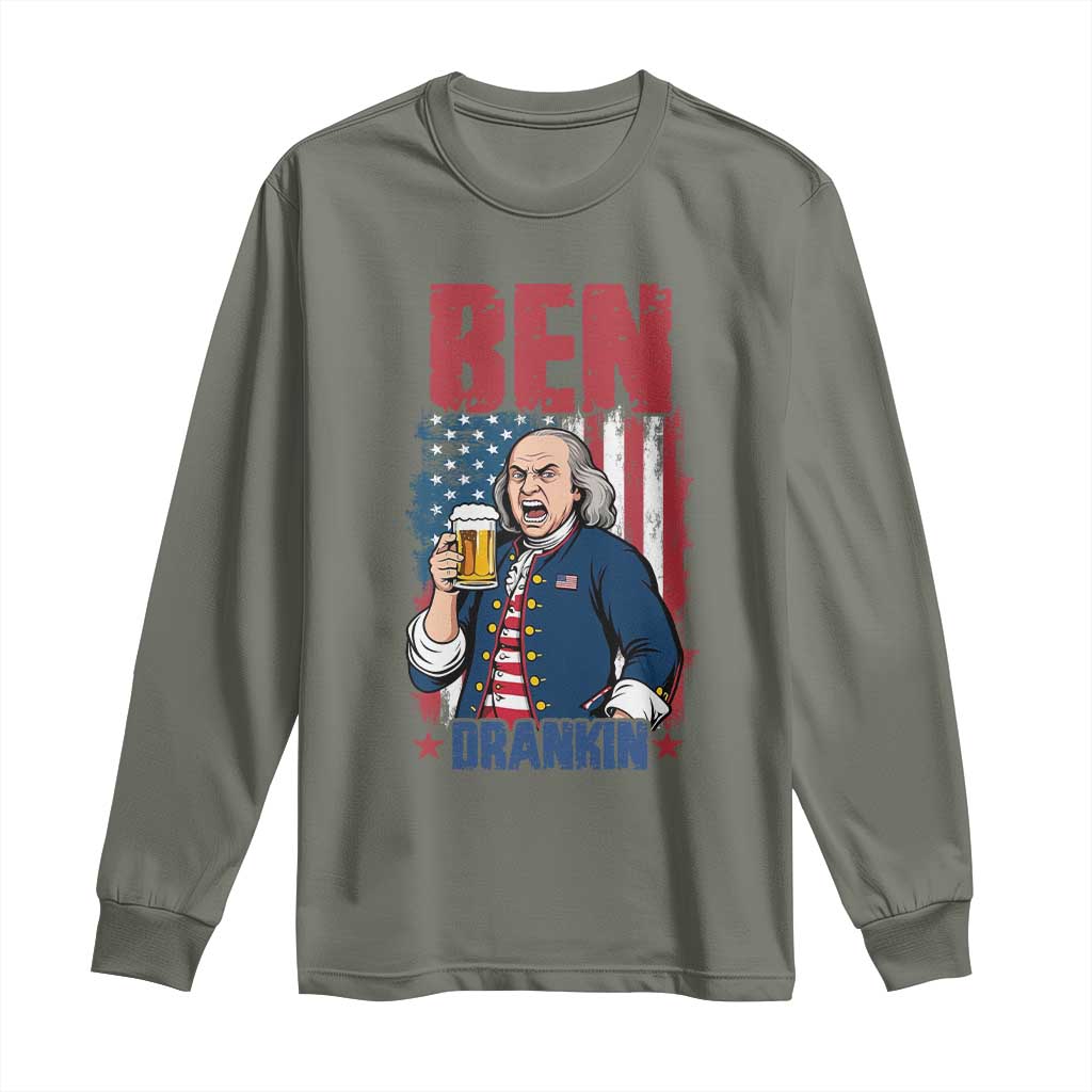 Benjamin Franklin Long Sleeve Shirt Funny Patriotic Founding Father