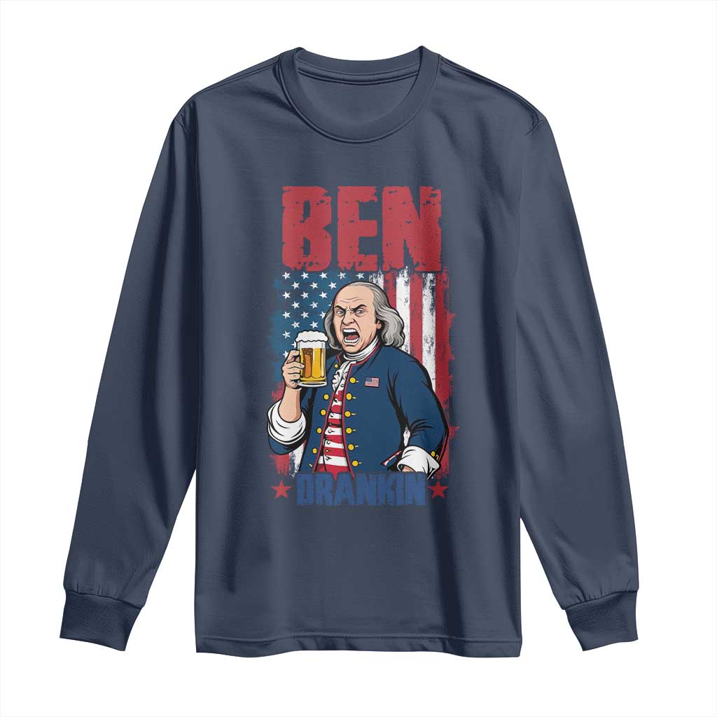 Benjamin Franklin Long Sleeve Shirt Funny Patriotic Founding Father