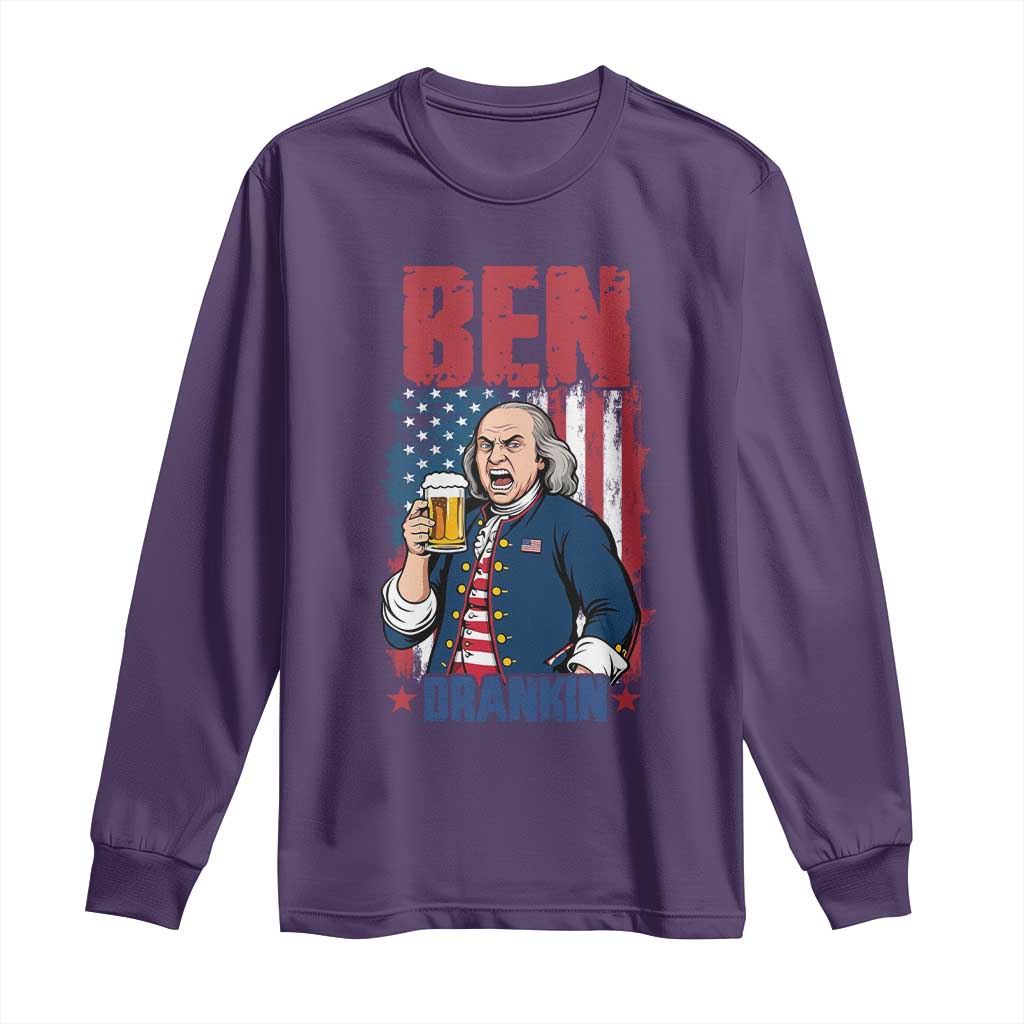 Benjamin Franklin Long Sleeve Shirt Funny Patriotic Founding Father