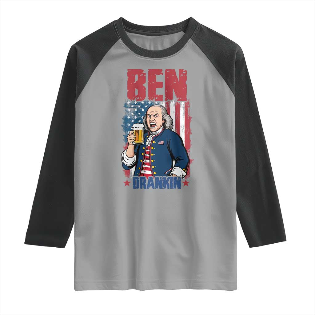 Benjamin Franklin Raglan Shirt Funny Patriotic Founding Father