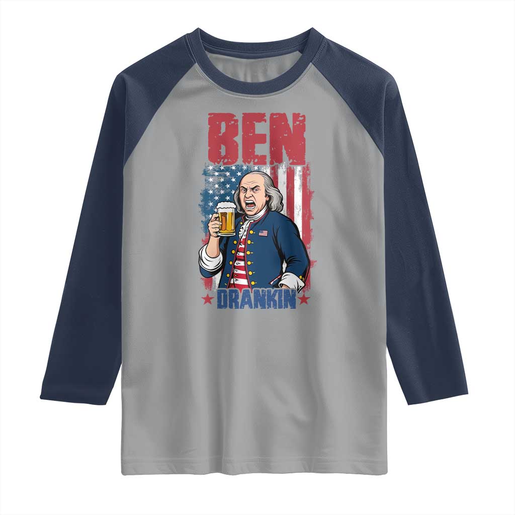 Benjamin Franklin Raglan Shirt Funny Patriotic Founding Father