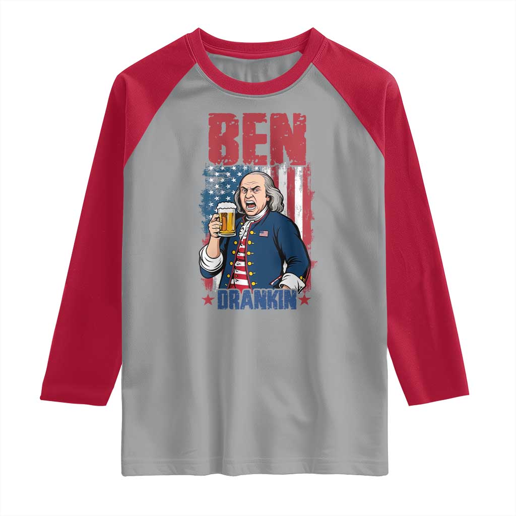 Benjamin Franklin Raglan Shirt Funny Patriotic Founding Father