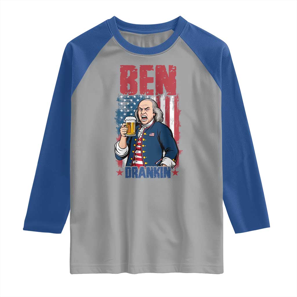 Benjamin Franklin Raglan Shirt Funny Patriotic Founding Father