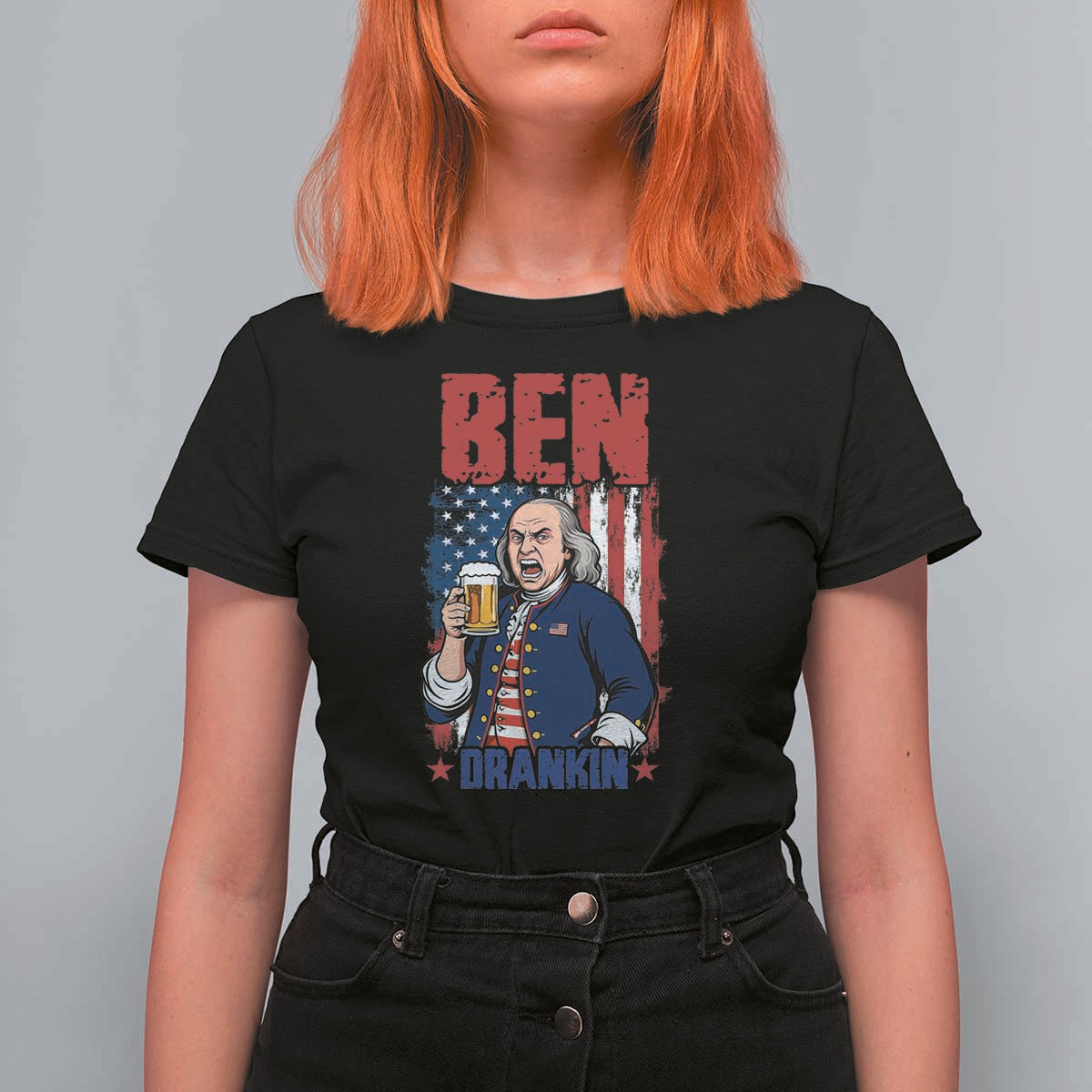 Benjamin Franklin T Shirt For Women Funny Patriotic Founding Father