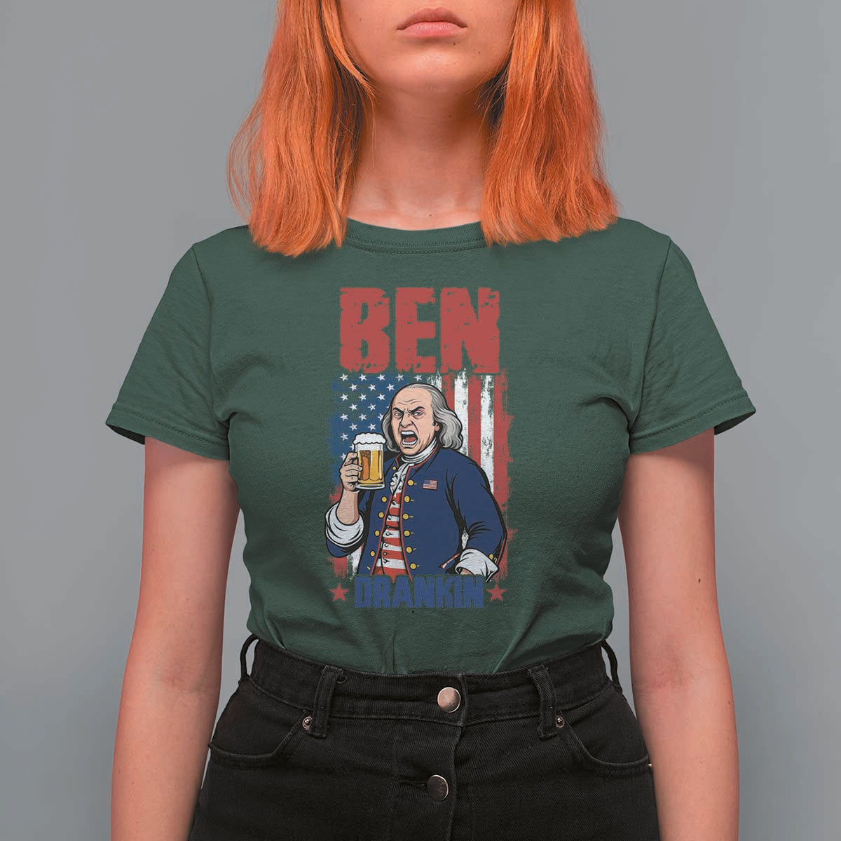 Benjamin Franklin T Shirt For Women Funny Patriotic Founding Father
