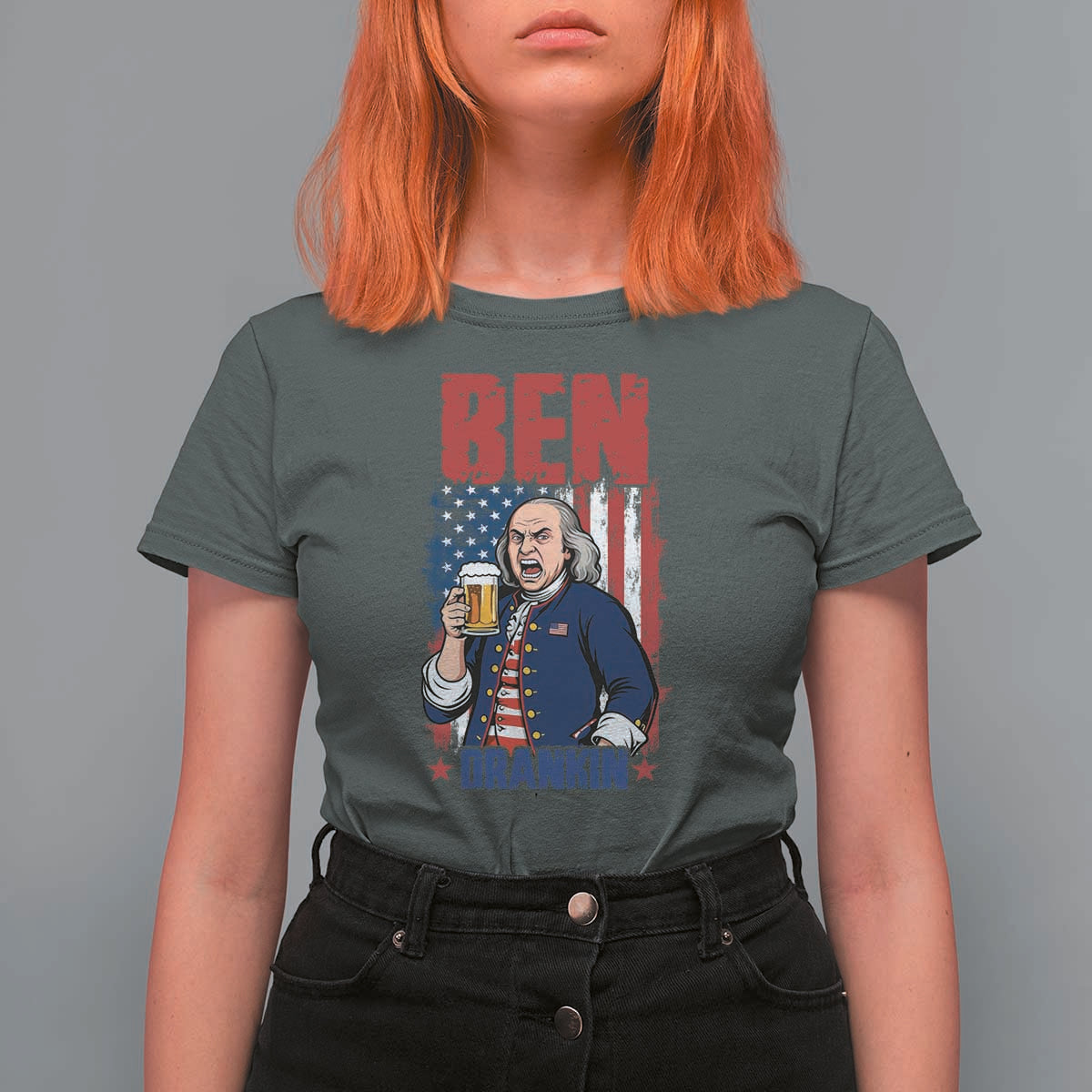 Benjamin Franklin T Shirt For Women Funny Patriotic Founding Father