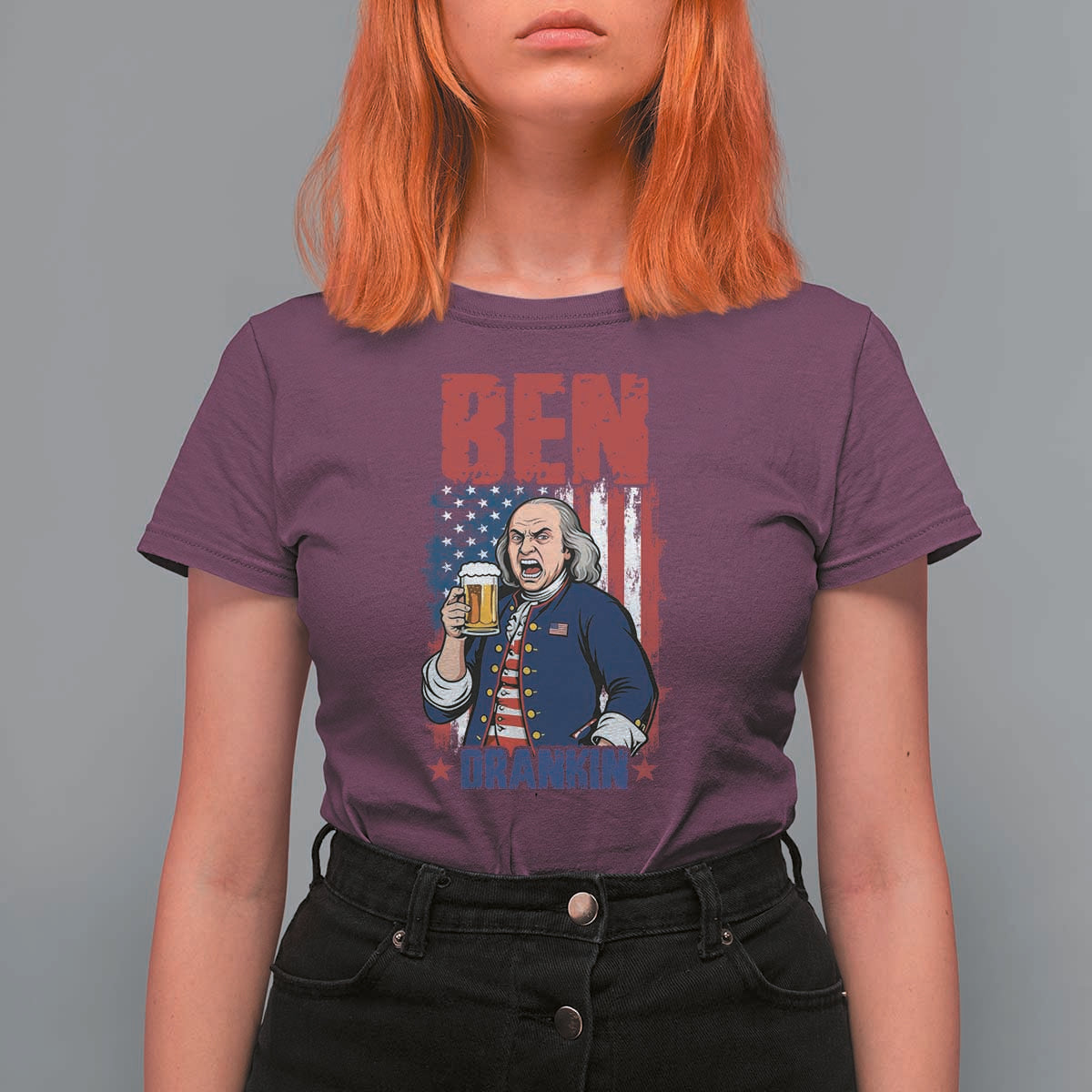 Benjamin Franklin T Shirt For Women Funny Patriotic Founding Father