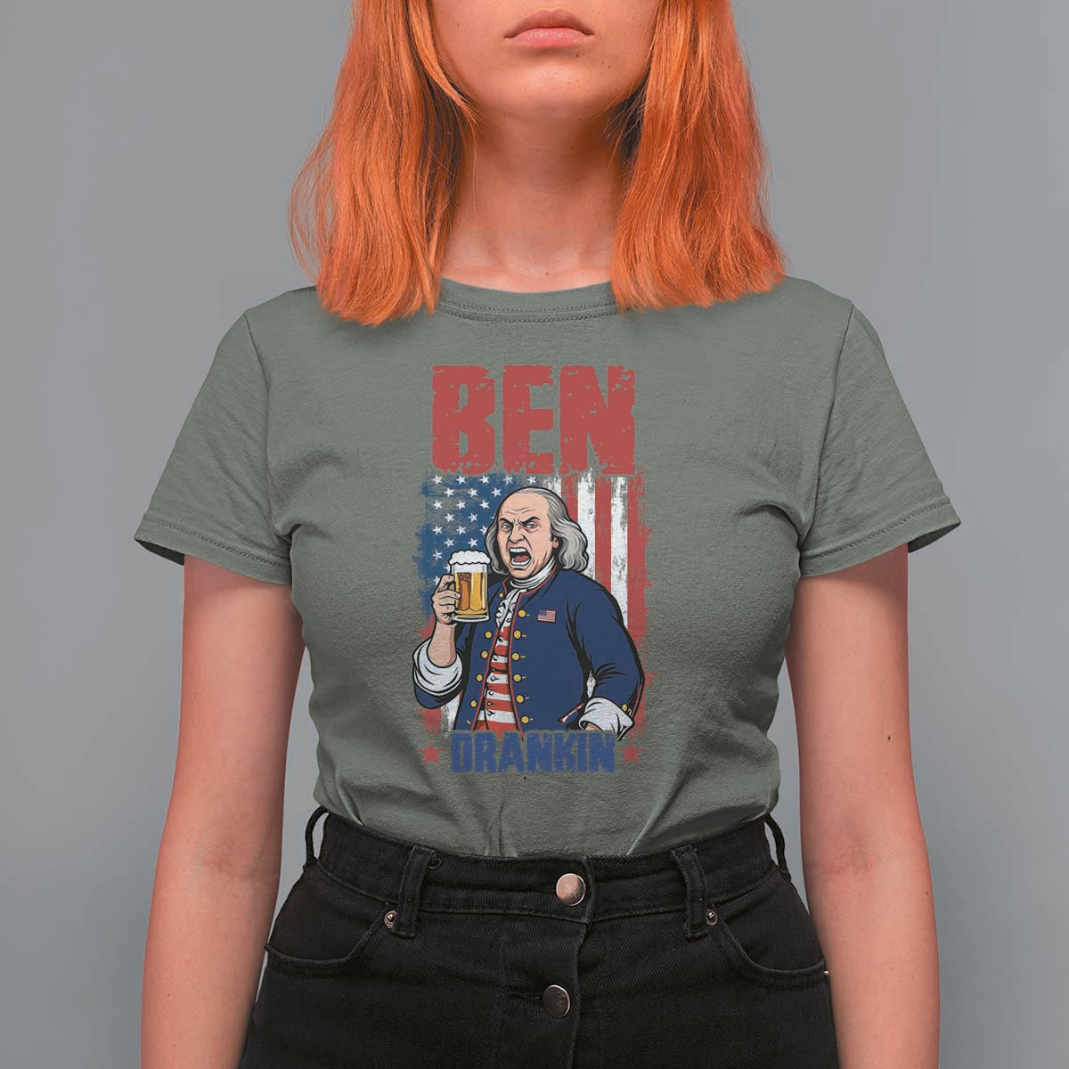 Benjamin Franklin T Shirt For Women Funny Patriotic Founding Father