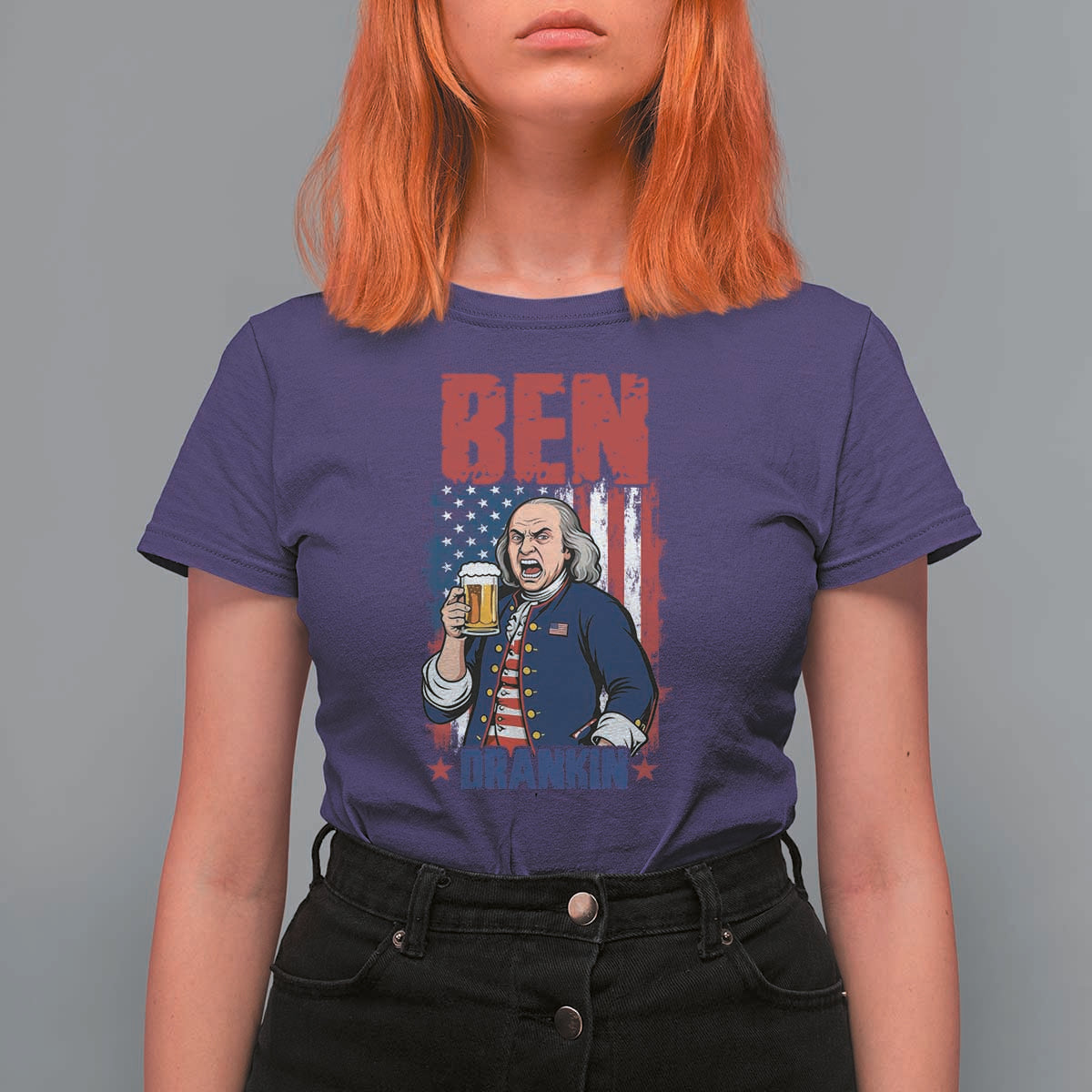 Benjamin Franklin T Shirt For Women Funny Patriotic Founding Father
