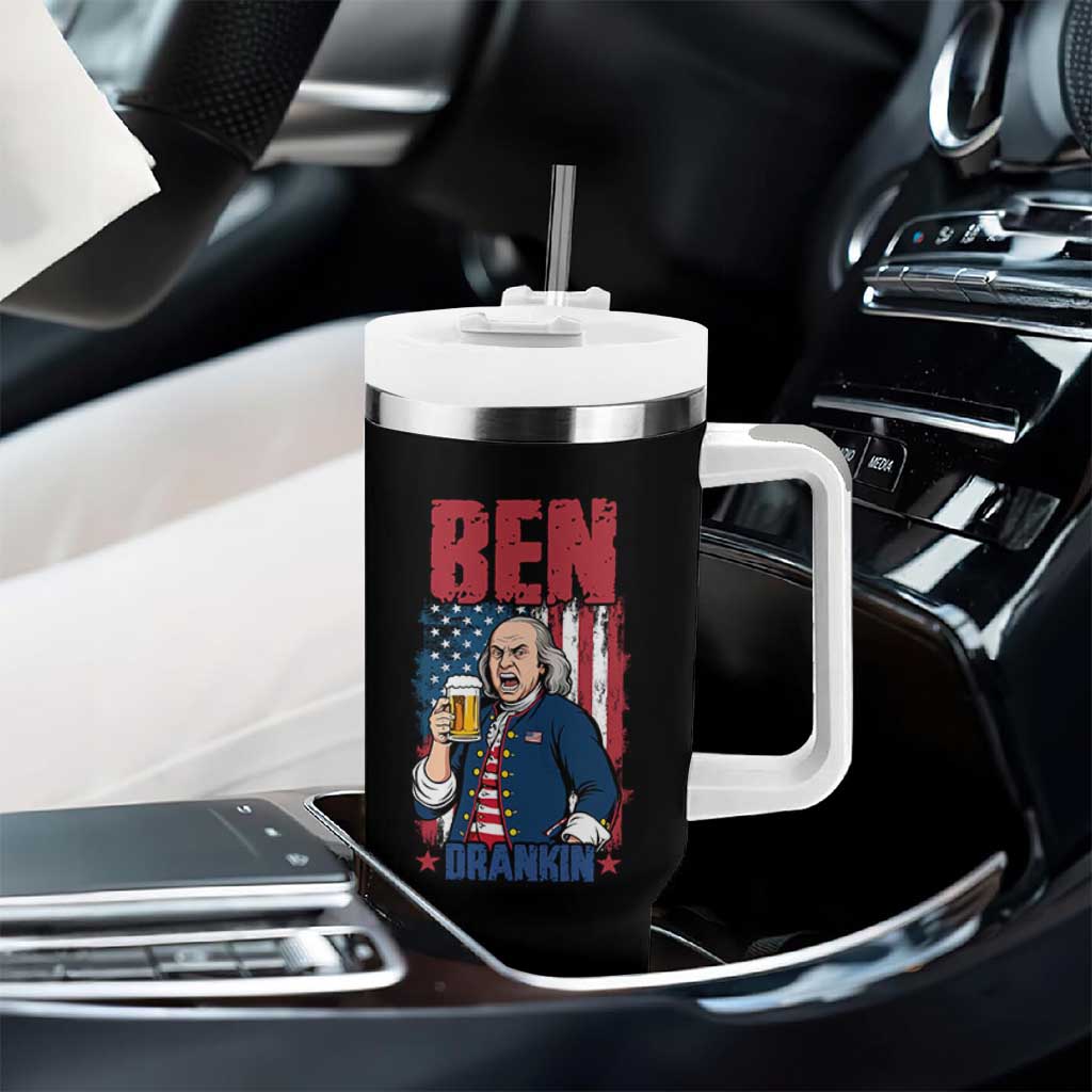 Benjamin Franklin Tumbler With Handle Funny Patriotic Founding Father