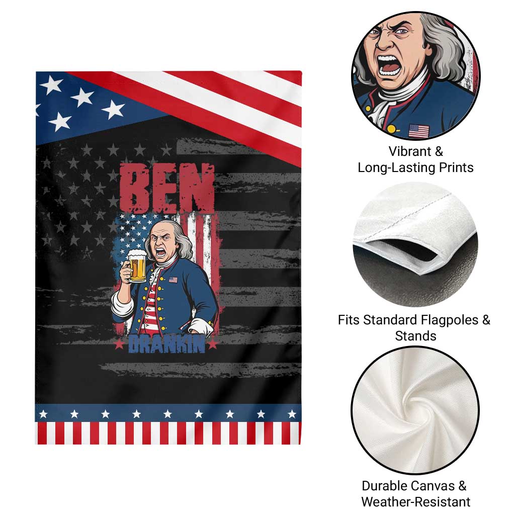 Benjamin Franklin Garden Flag Funny Patriotic Founding Father