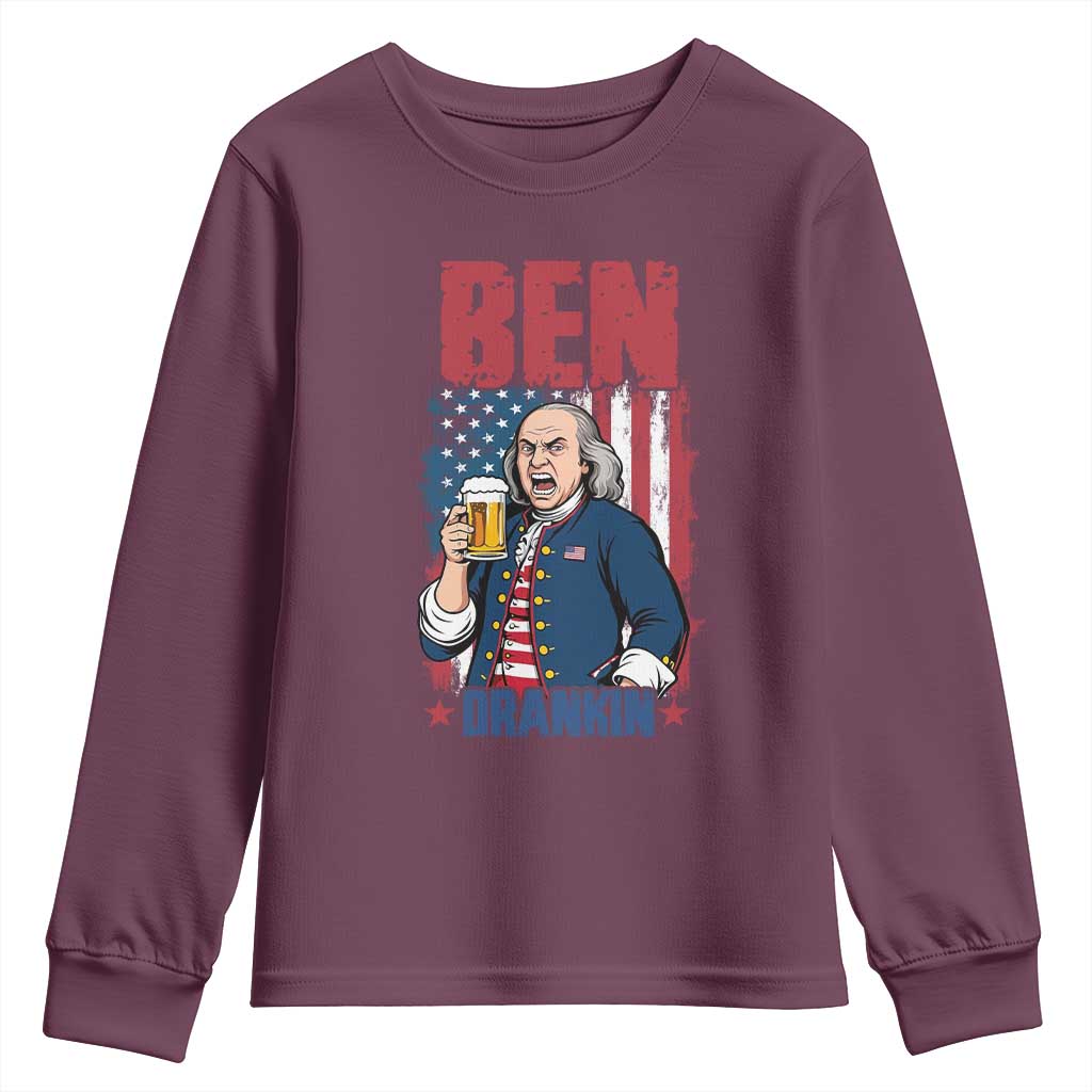 Benjamin Franklin Youth Sweatshirt Funny Patriotic Founding Father