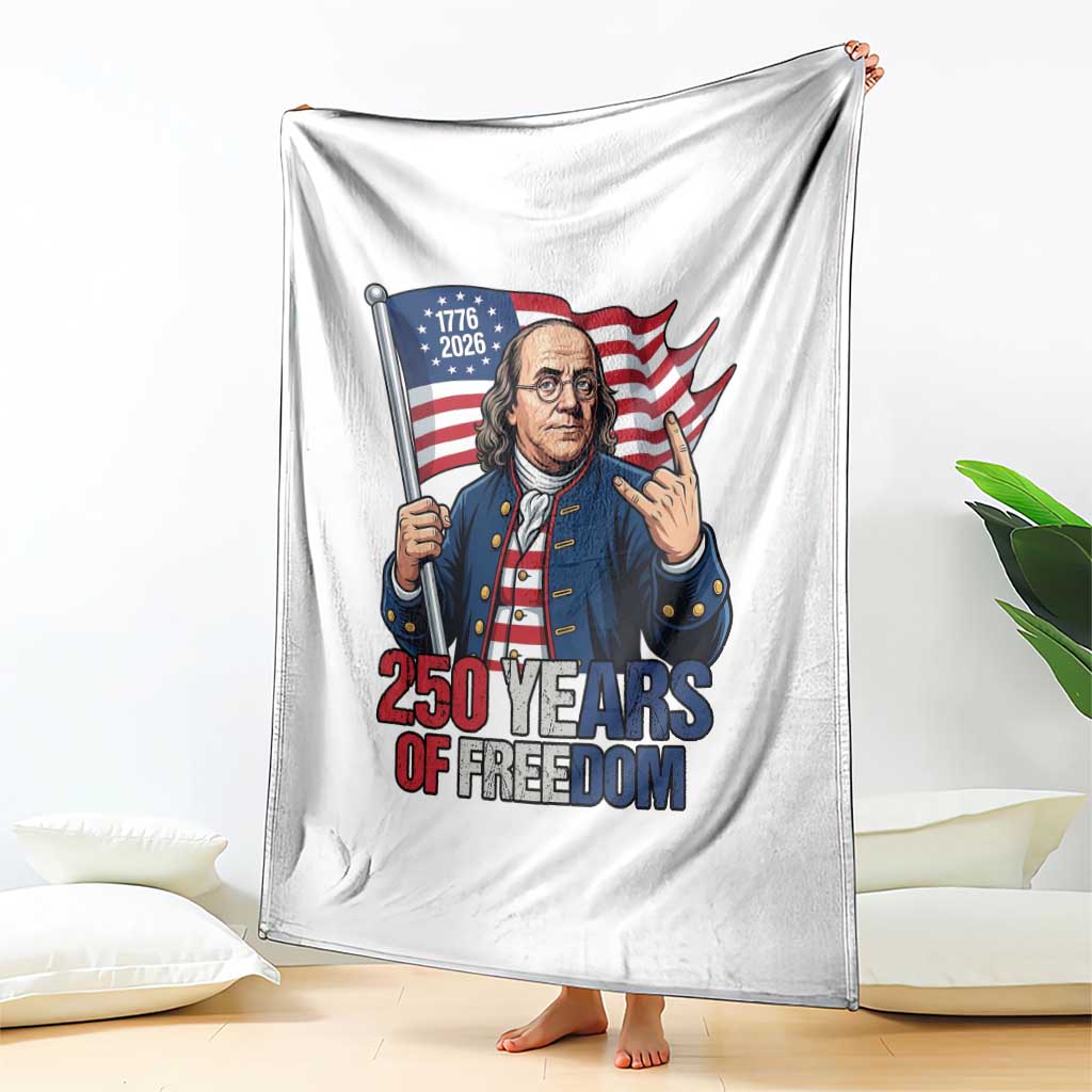 Patriotic Benjamin Franklin Throw Blanket 250 Years Of Freedom