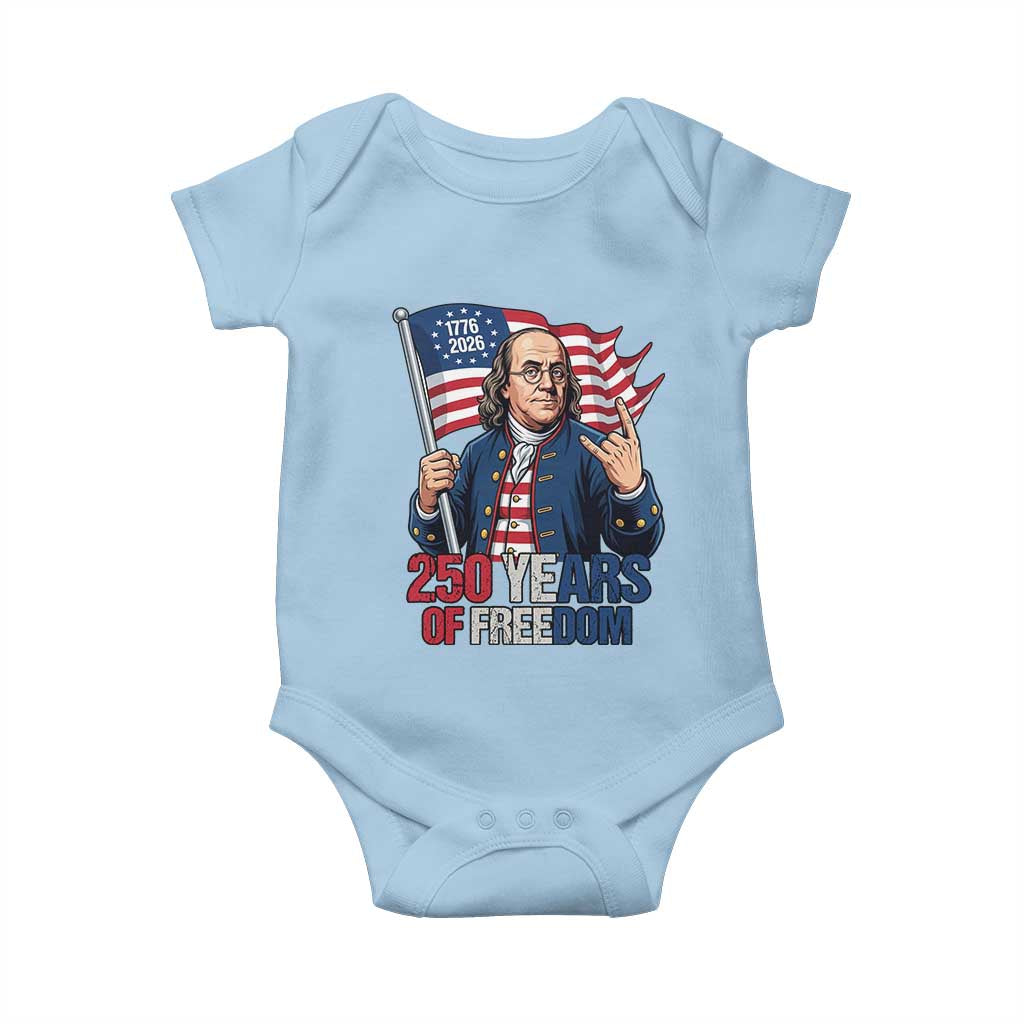Patriotic Benjamin Franklin Baby Onesie 250 Years Of Freedom