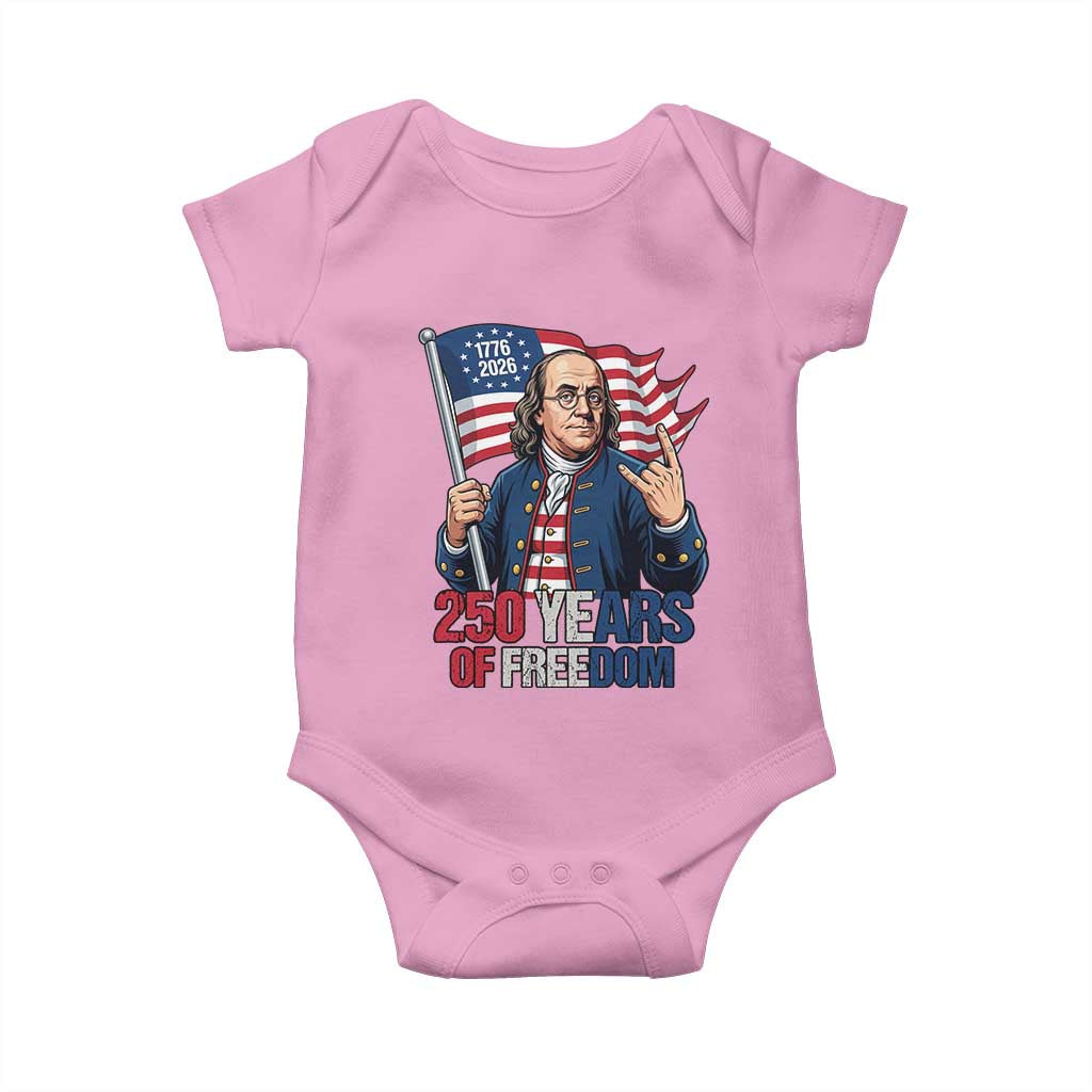 Patriotic Benjamin Franklin Baby Onesie 250 Years Of Freedom