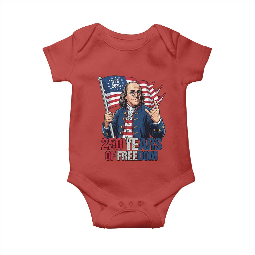 Patriotic Benjamin Franklin Baby Onesie 250 Years Of Freedom