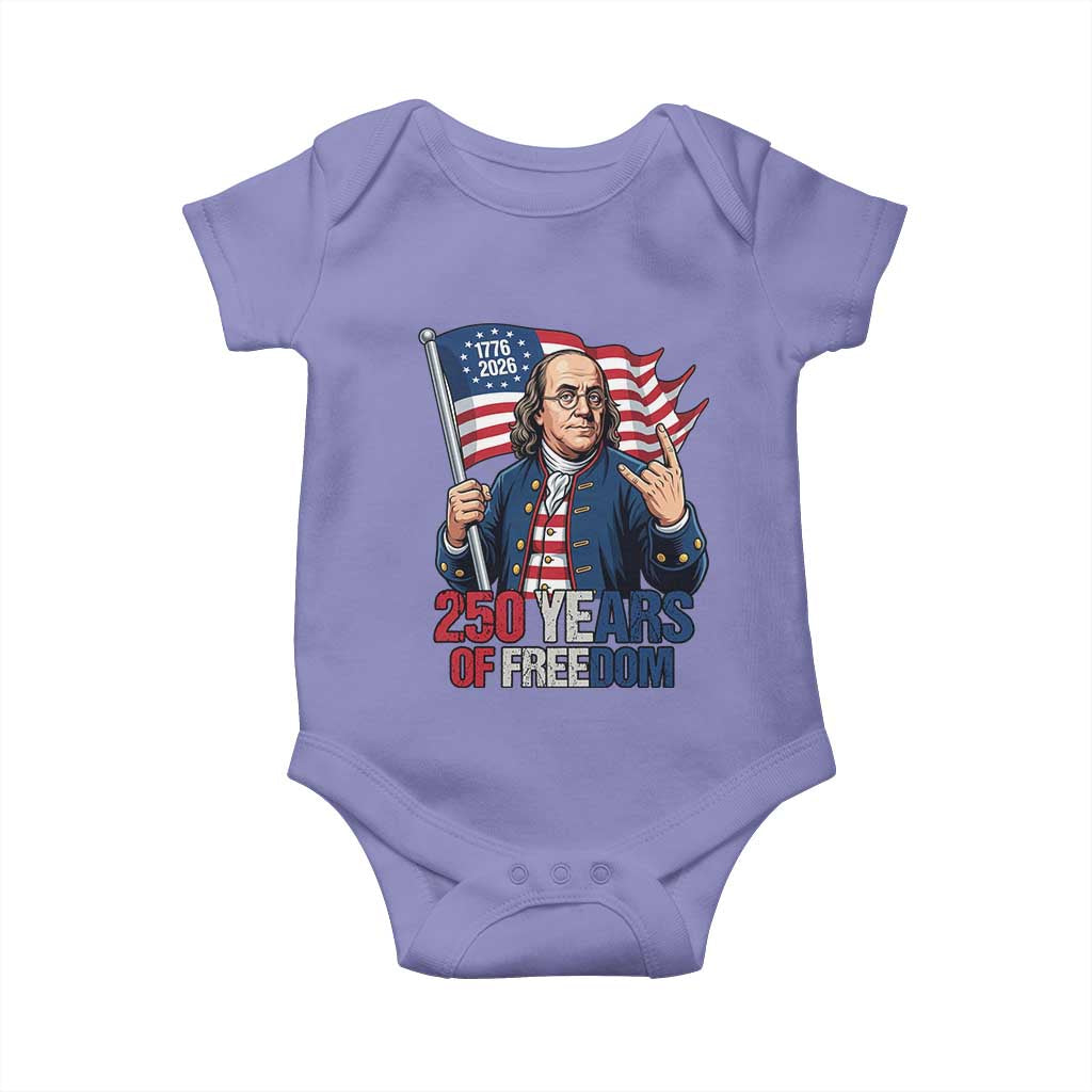 Patriotic Benjamin Franklin Baby Onesie 250 Years Of Freedom