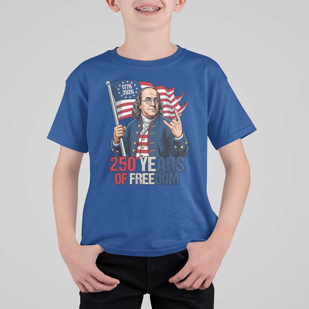 Patriotic Benjamin Franklin T Shirt For Kid 250 Years Of Freedom